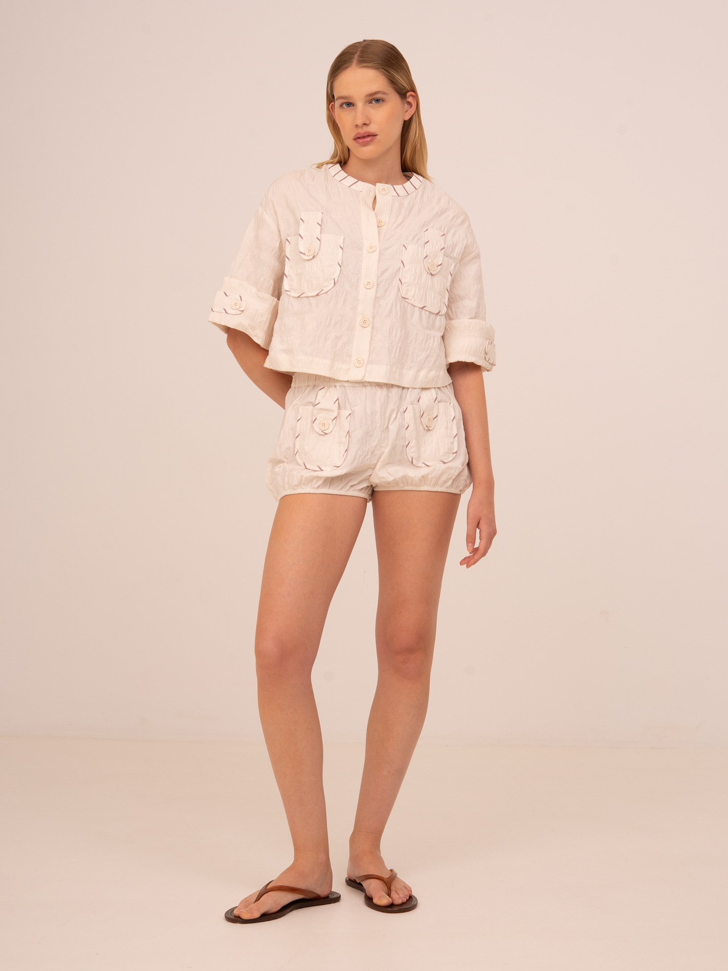 Chemise courte blanche Dune