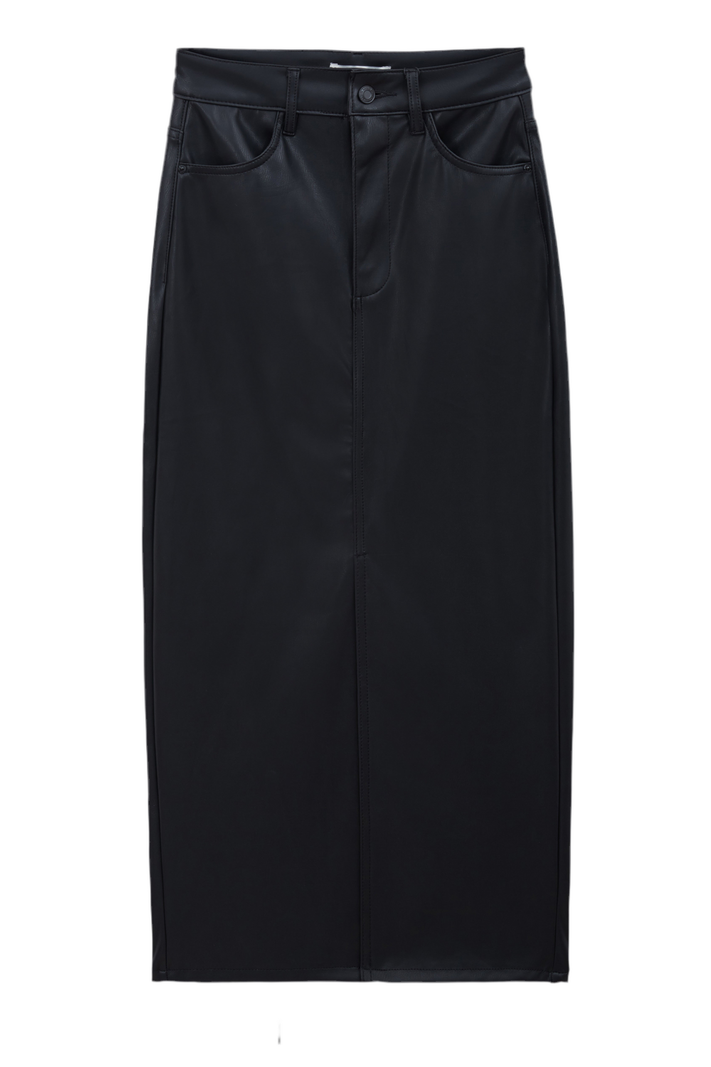 Jupe longue noire effet cuir Lauli