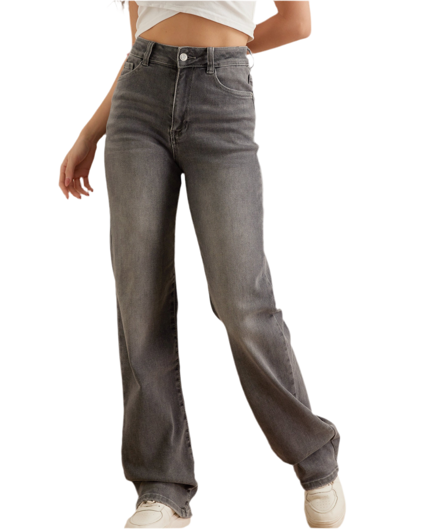 Jean gris loose straight Lauli