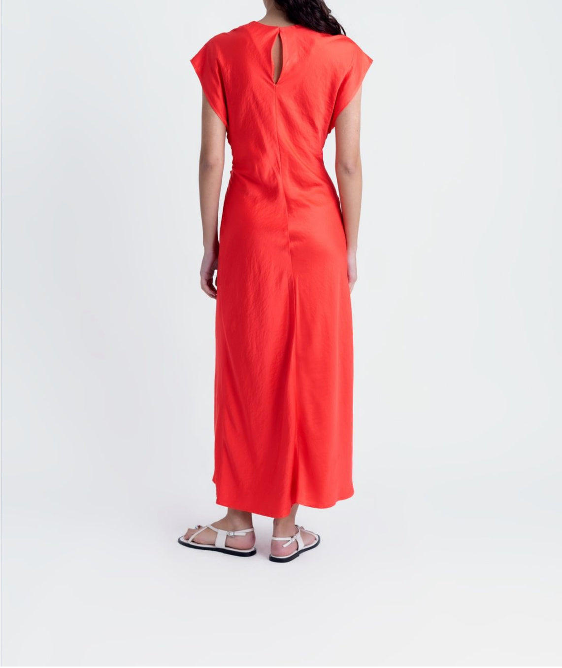 Robe nouée longue rouge