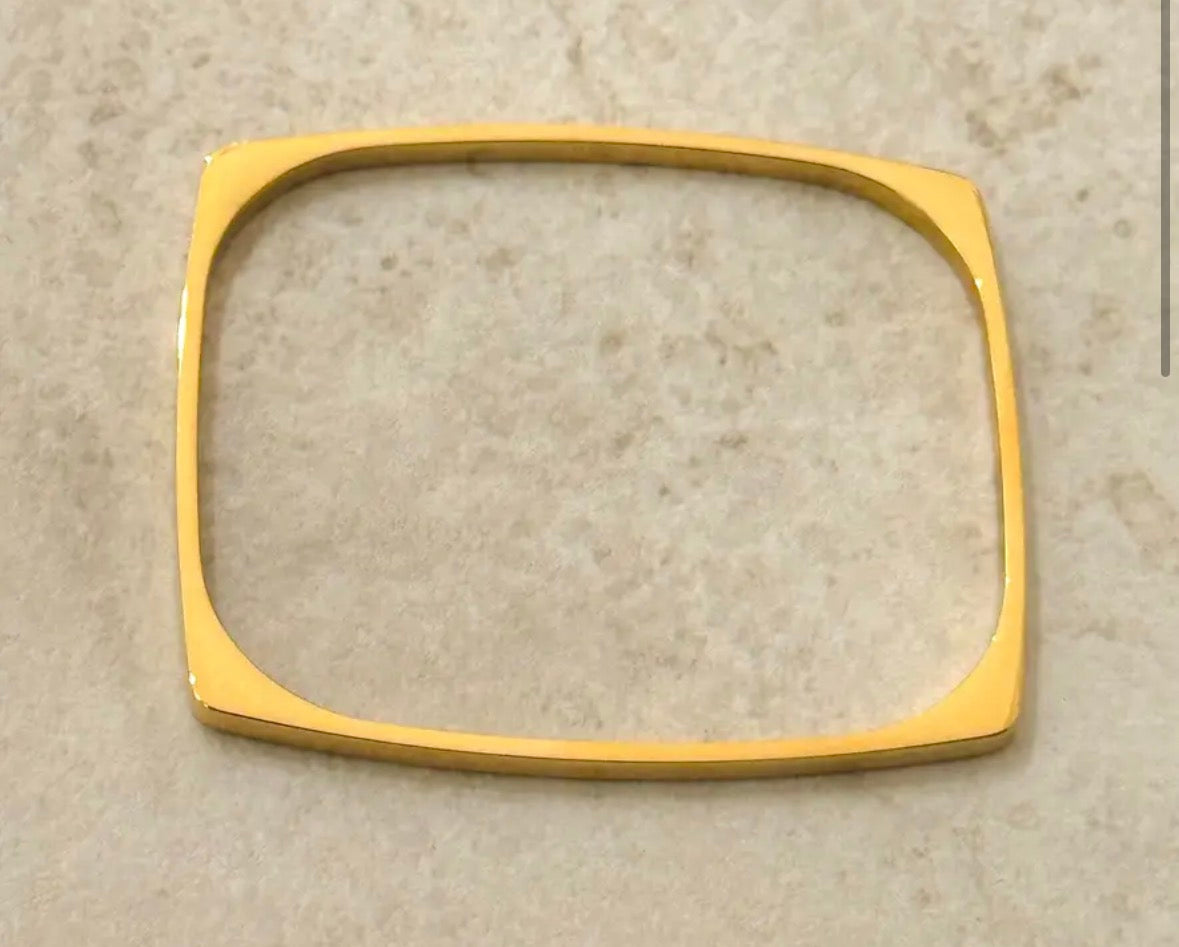 Bracelet jonc bambou ou carré or