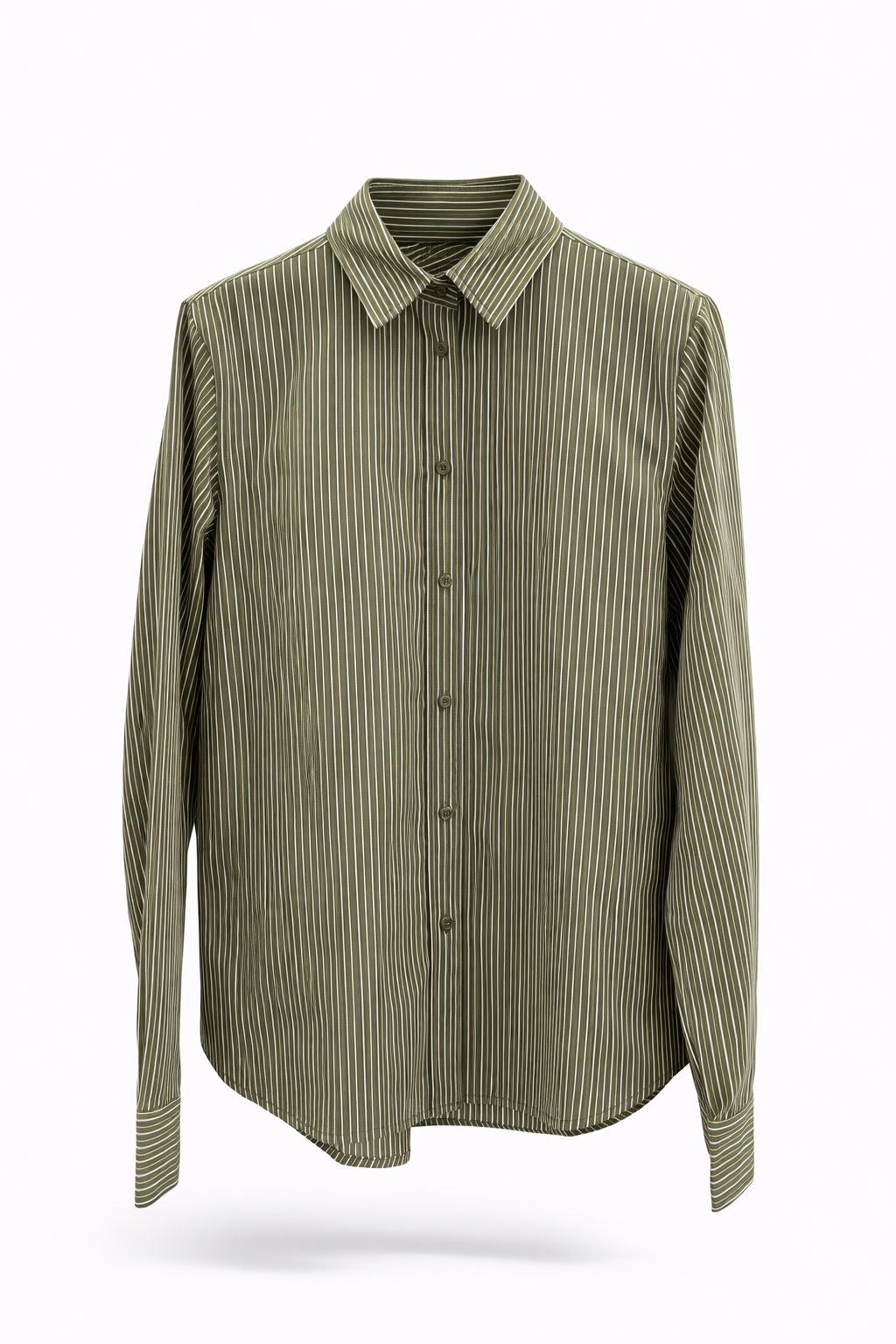 Chemise rayée kaki et blanche