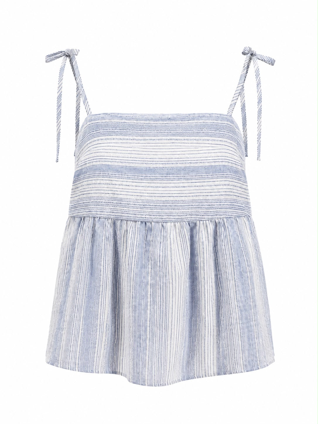 Haut coton rayé bleu blanc