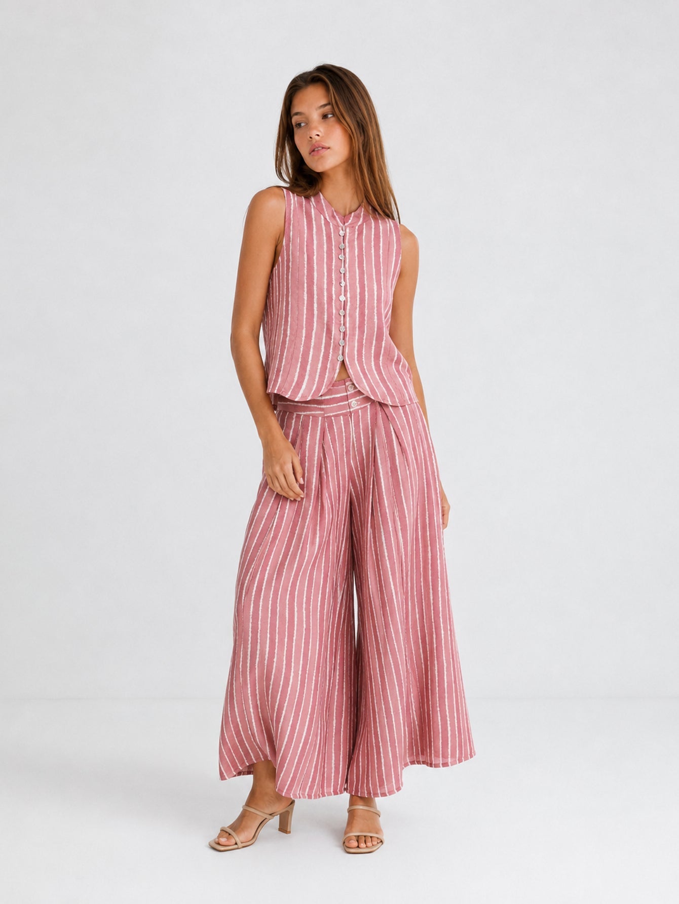 Gilet rayé assorti