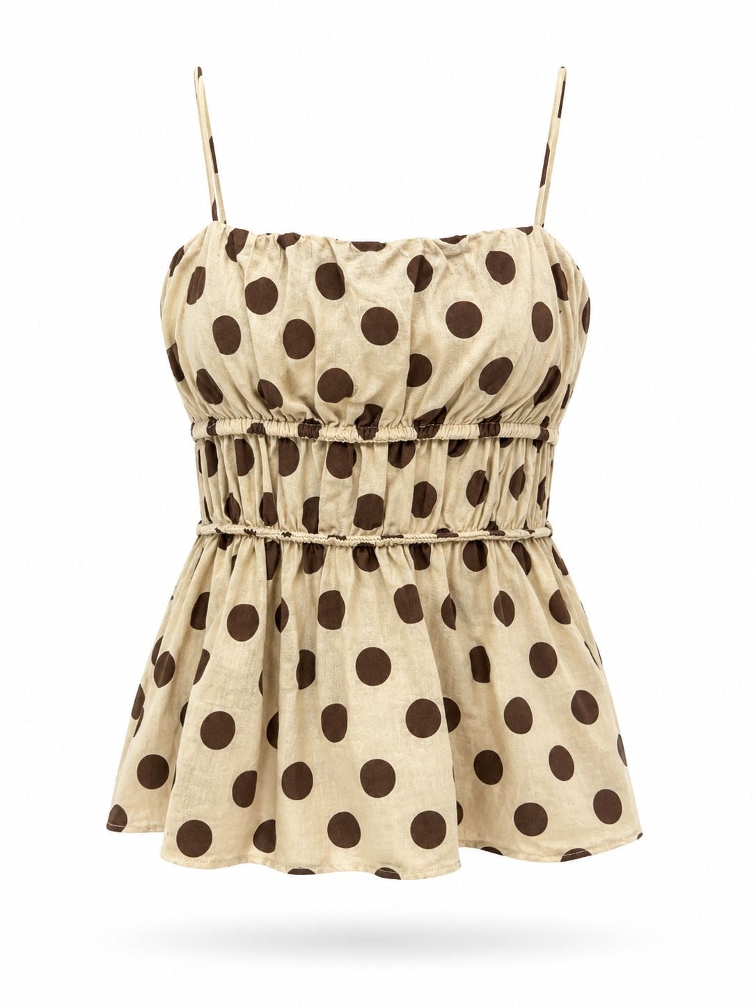 Top beige pois marron