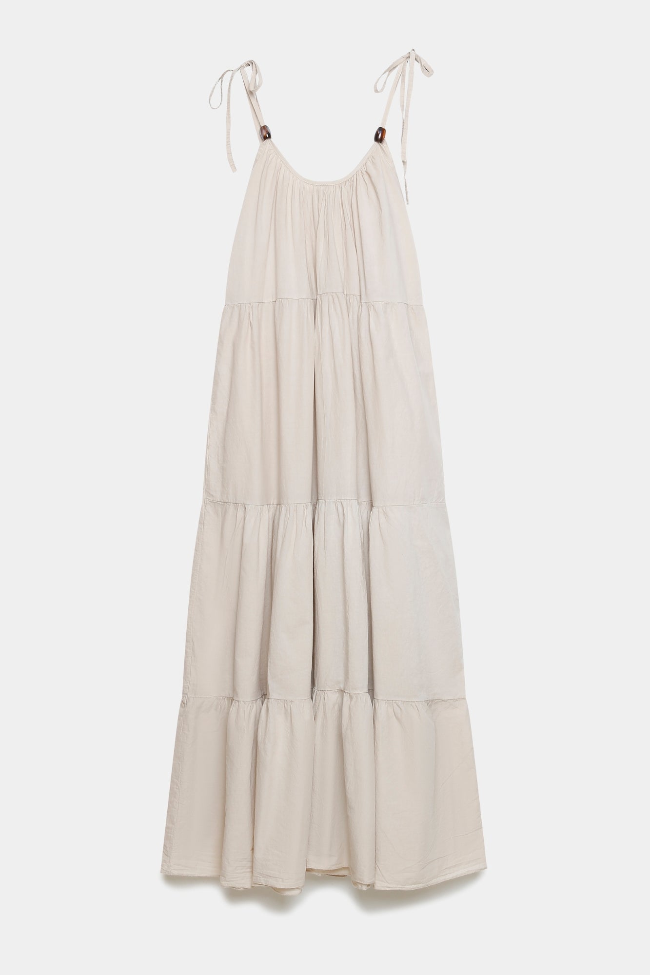 Robe longue voile de coton 3 volants