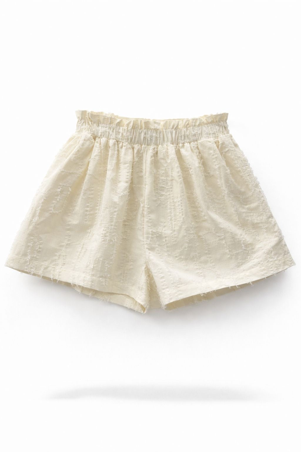 Short blanc froncés plumetis