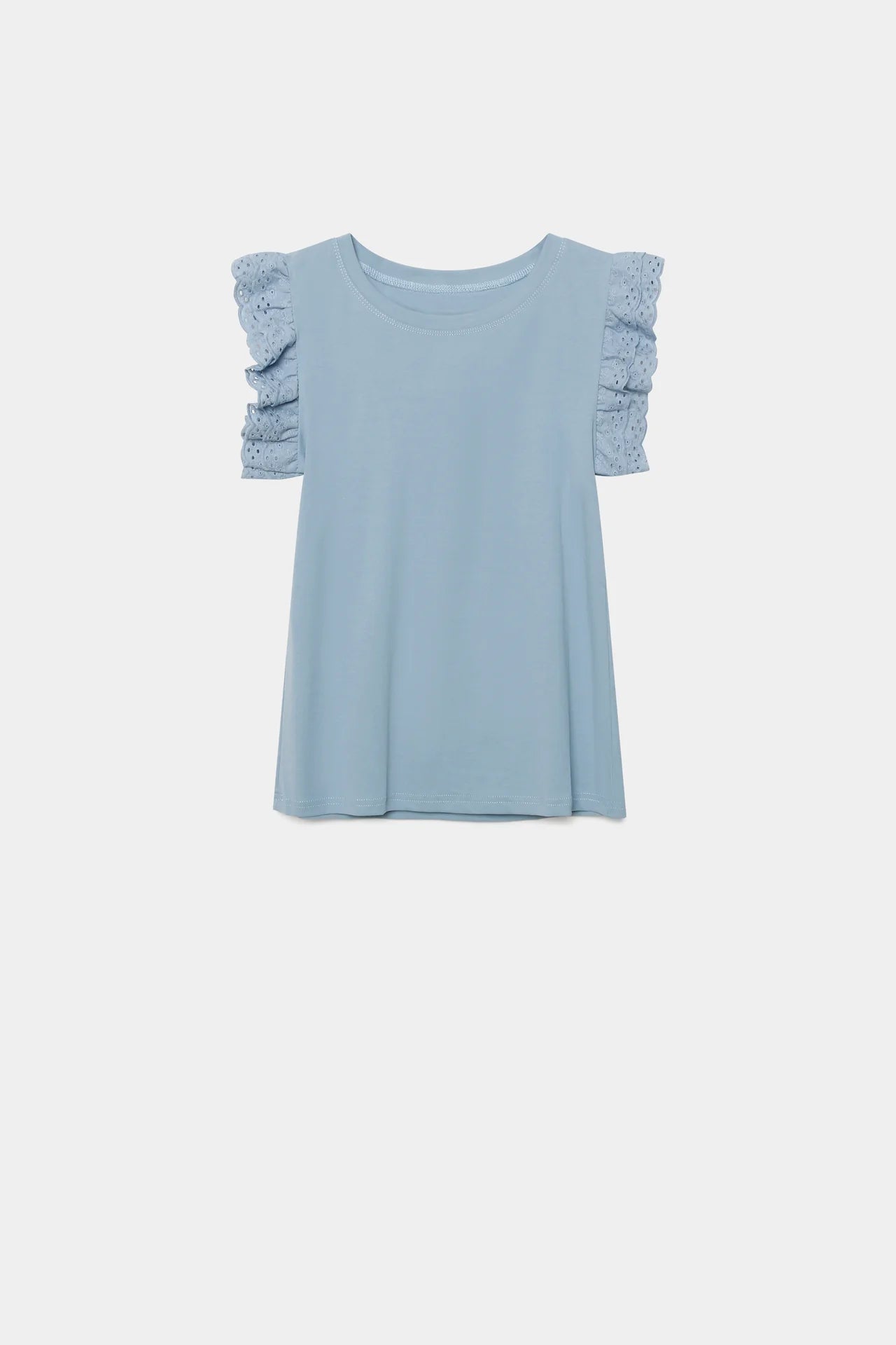 T shirt blanc ou bleu dentelles avril