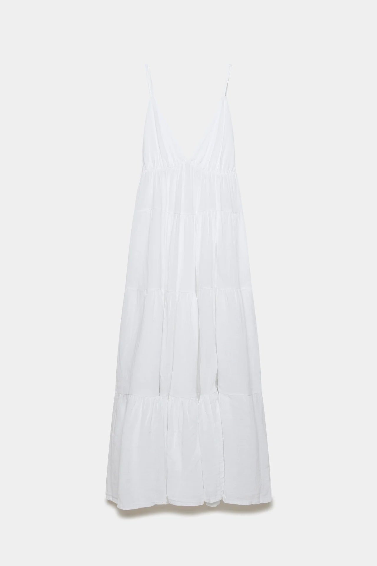 Robe longue coton 3 volants