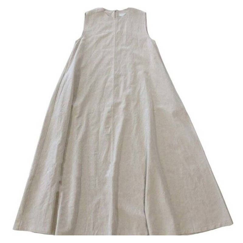 Robe mi longue sans manches lin