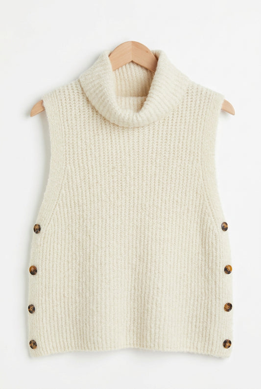 Pull débardeur avec col roulé