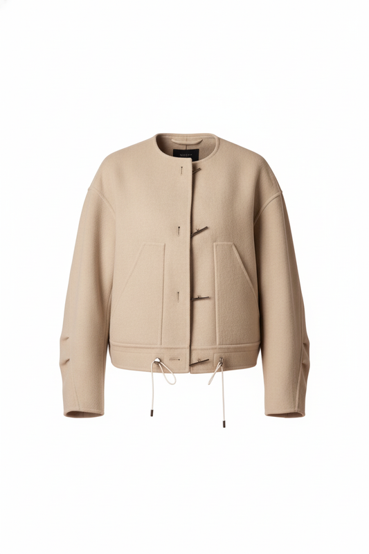 Blouson laine beige sogg - packshot