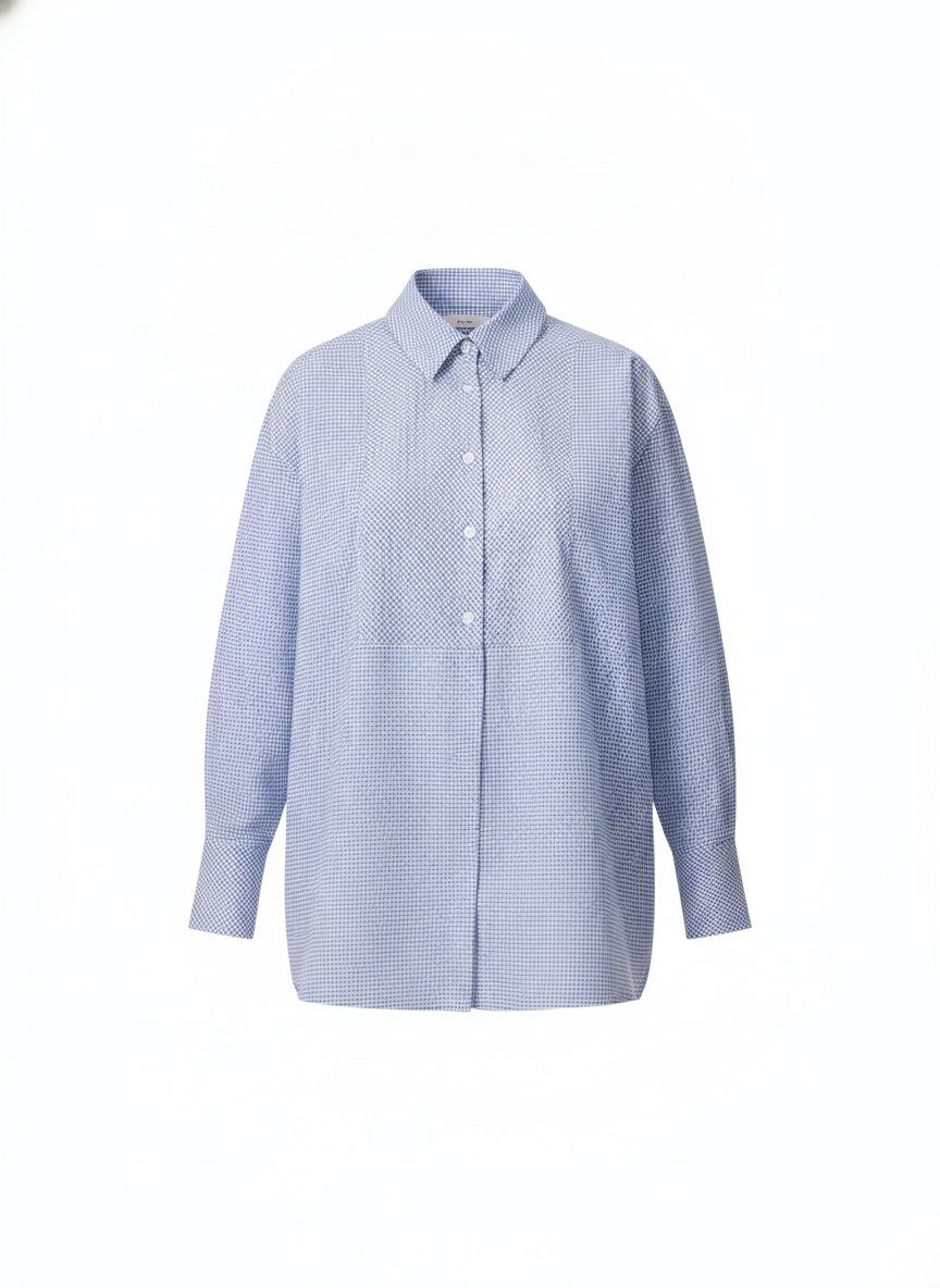 Chemise vichy bleue oversize - packshot