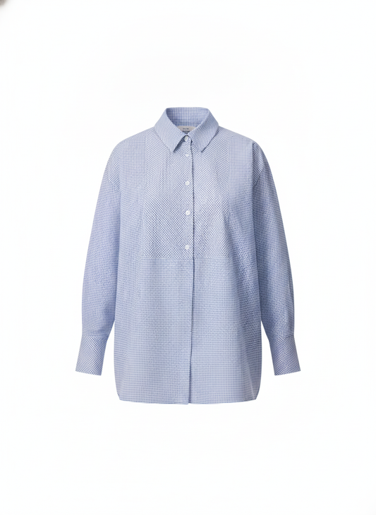Chemise vichy bleue oversize - packshot