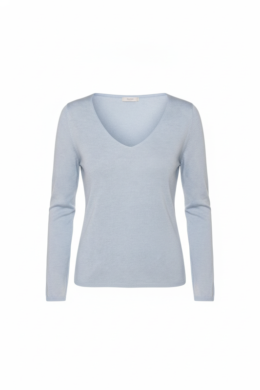 Pull fin soie et cachemire col V coloris divers - packshot