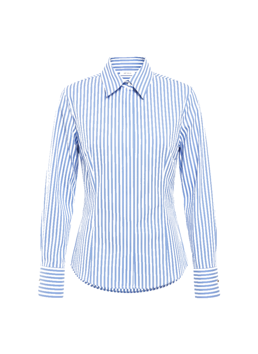 Chemise rayée bleue cintrée - packshot