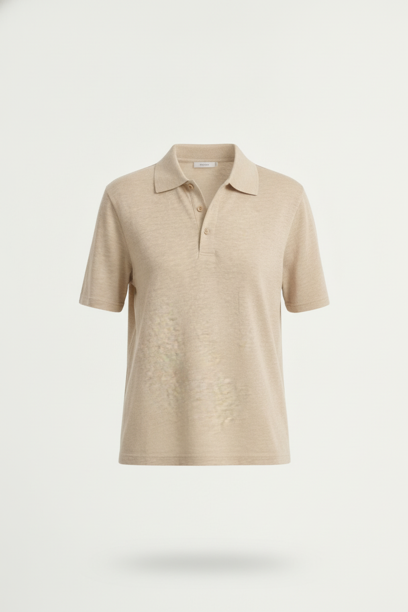 Polo manches courtes en maille lin - packshot