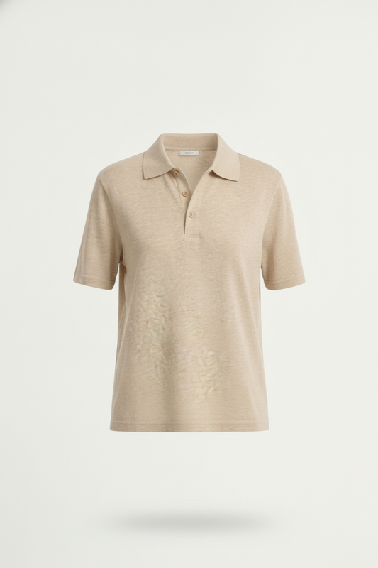 Polo manches courtes en maille lin - packshot