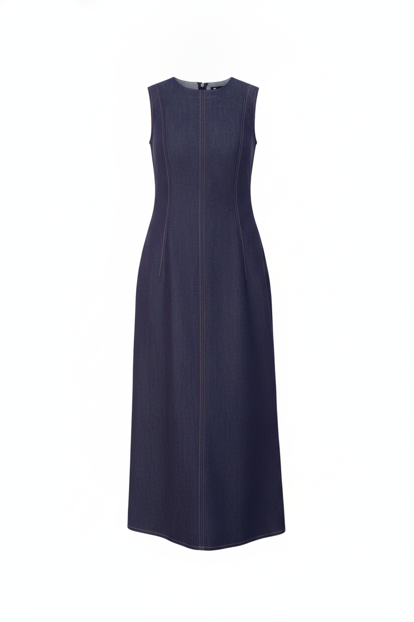 Robe ample effet jean surpiqûres - packshot