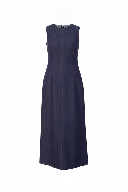 Robe ample effet jean surpiqûres - packshot
