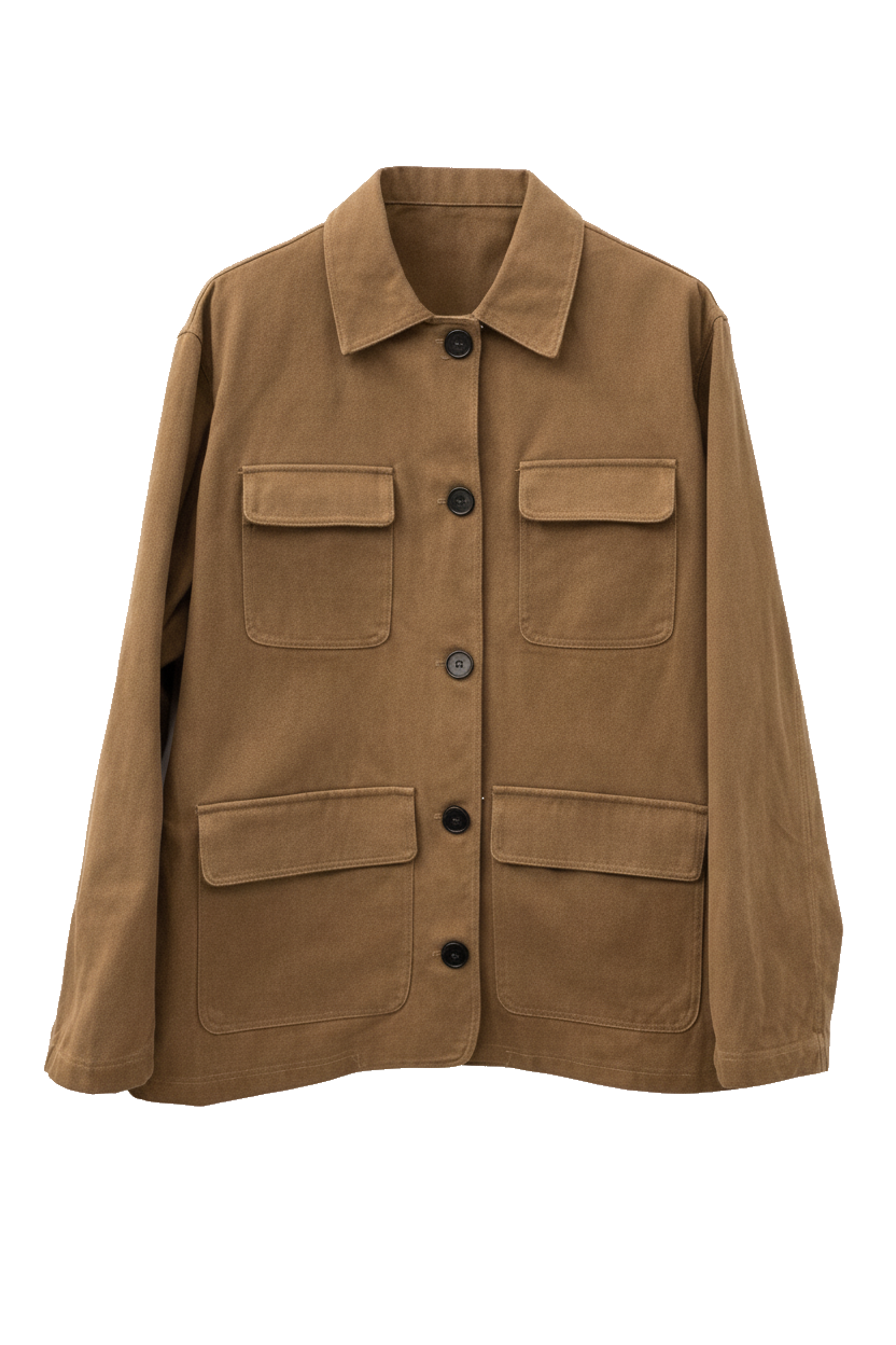 Veste longue poches Camel ou kaki - packshot