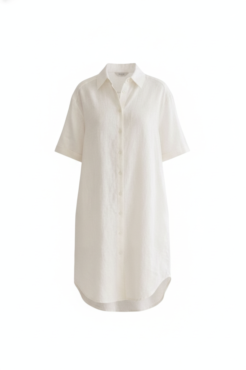 Robe chemise courte lin et lyocell - packshot