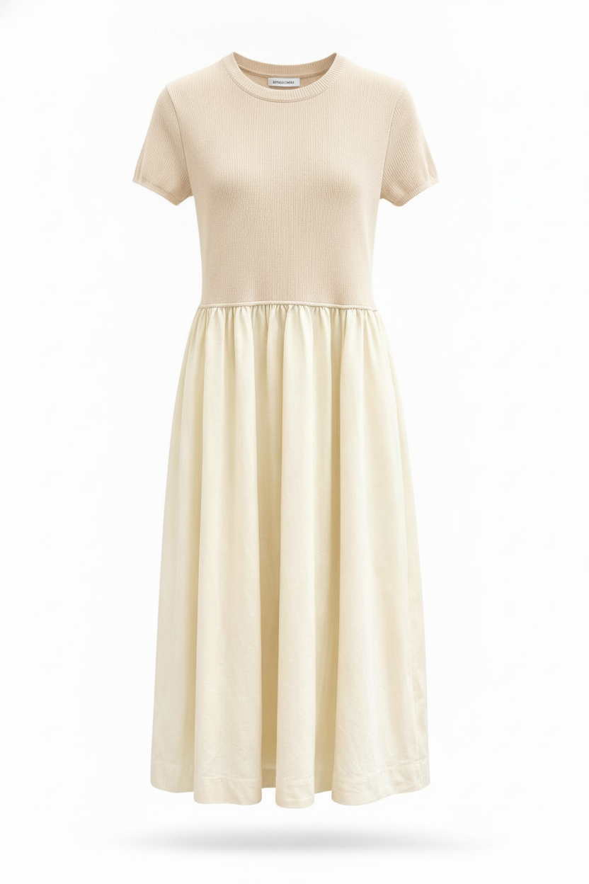 Robe longue maille et coton - packshot