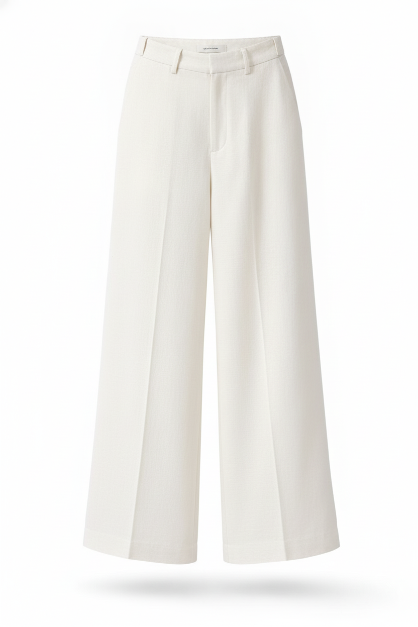 Pantalon tailleur lin blanc assorti - packshot