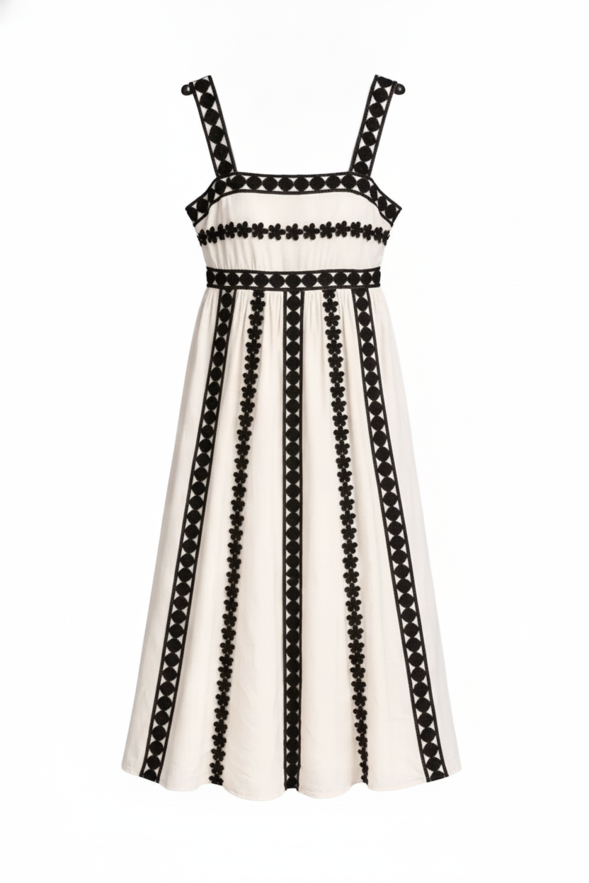 Robe longue brodée - packshot