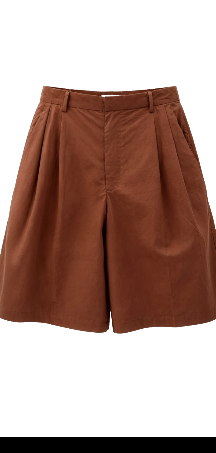 Short bermuda coton marron - packshot