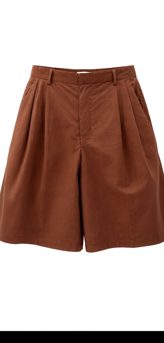 Short bermuda coton marron - packshot