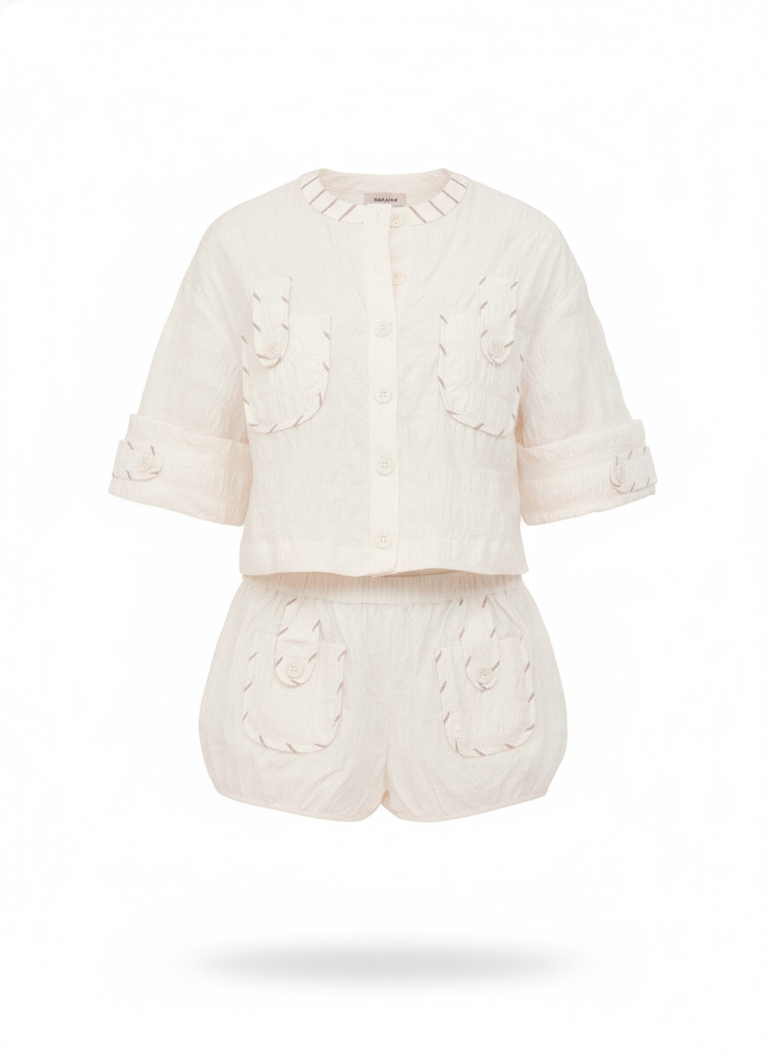 Chemise courte blanche Dune - packshot