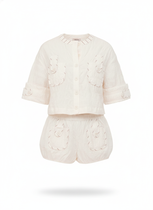 Chemise courte blanche Dune - packshot