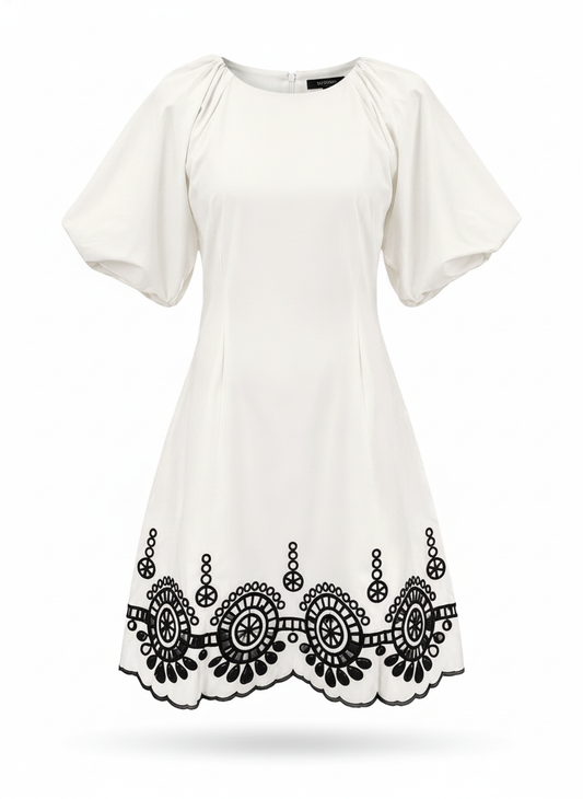 Robe courte coton brodée - packshot