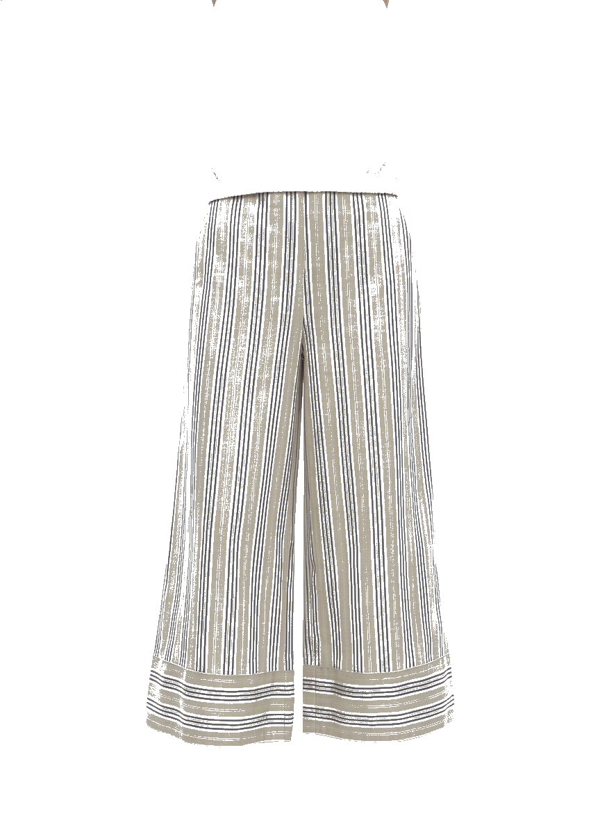 Pantalon beige rayé bleu blanc - packshot