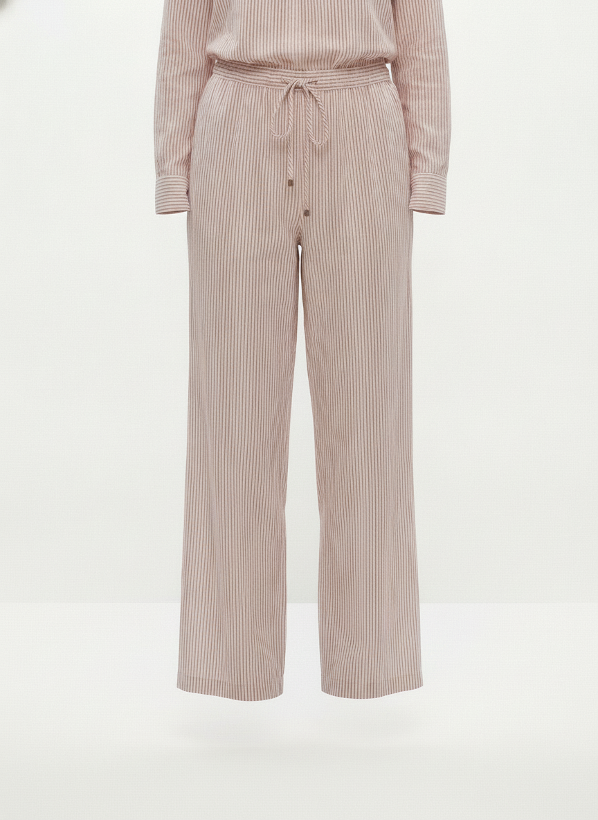 Pantalon rayé beige rouille - packshot