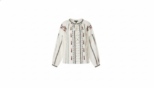 Blouse brodée manches ballons bobo - packshot