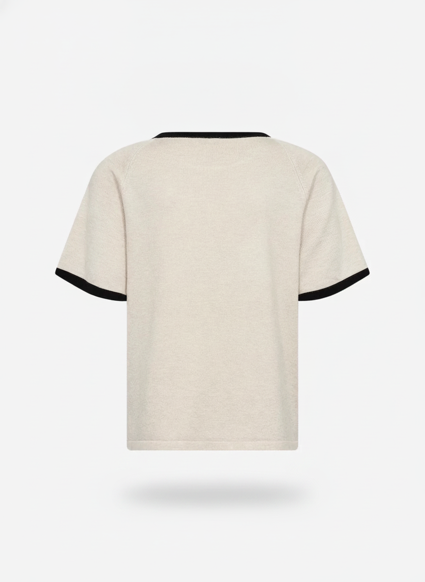 Pull manches courtes bord contraste - packshot