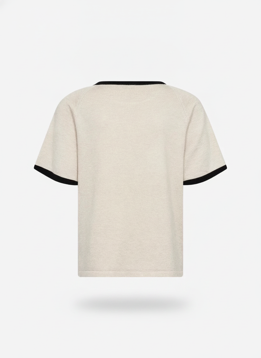 Pull manches courtes bord contraste - packshot