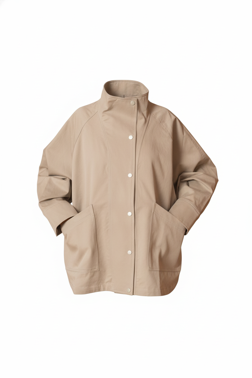 Veste large tencel beige ou Navy - packshot