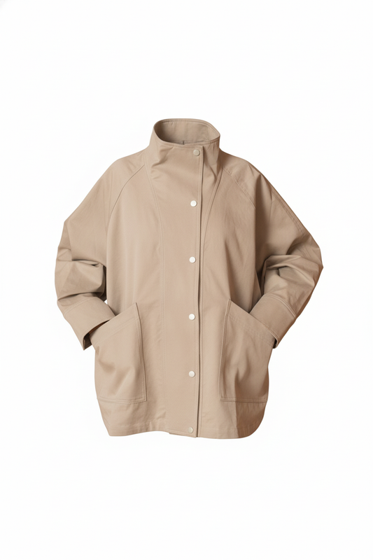 Veste large tencel beige ou Navy - packshot