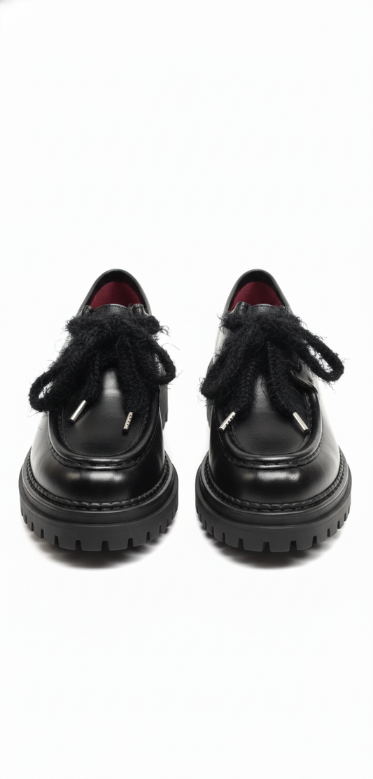 Derbys Richelieu cuir lisse semelle chunky - packshot