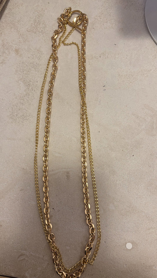 Collier Deux chaînes plaqué or