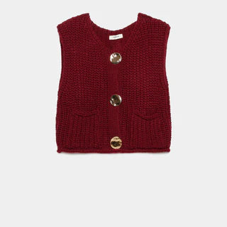 Gilet sans manches boutons dorés gris noir ou bordeaux