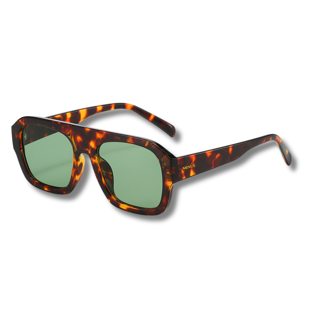 Lunettes de soleil carrées verres verts