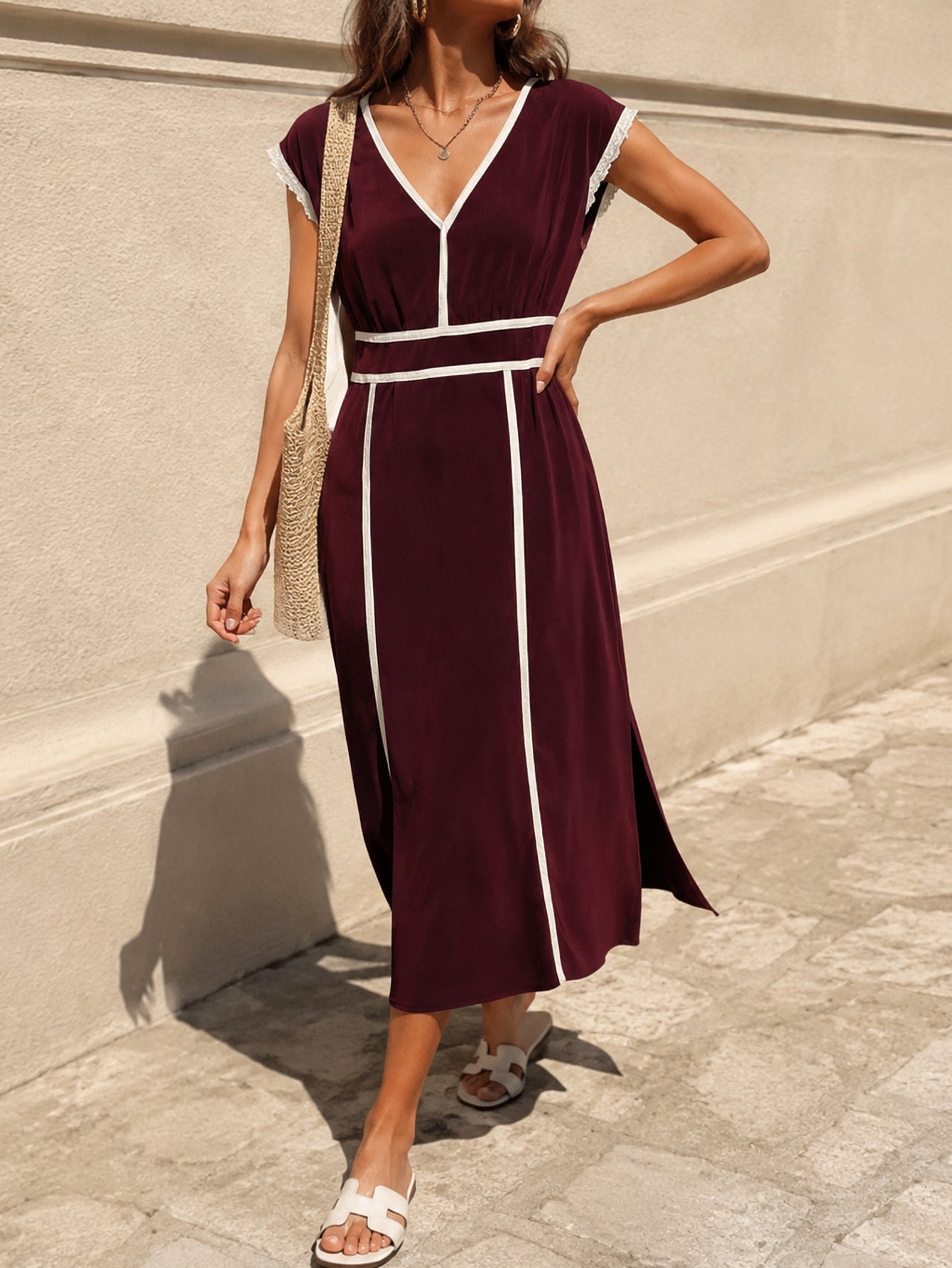 Robe fluide rouge (10)