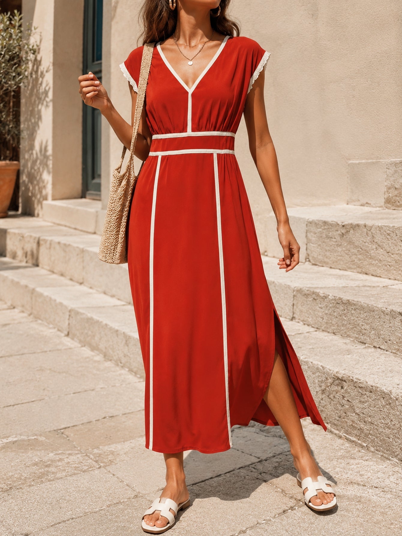 Robe fluide rouge (1)