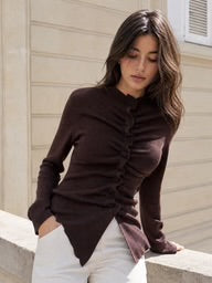 Gilet maille froncée