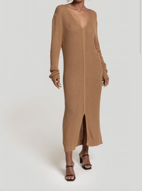 Robe longue camel