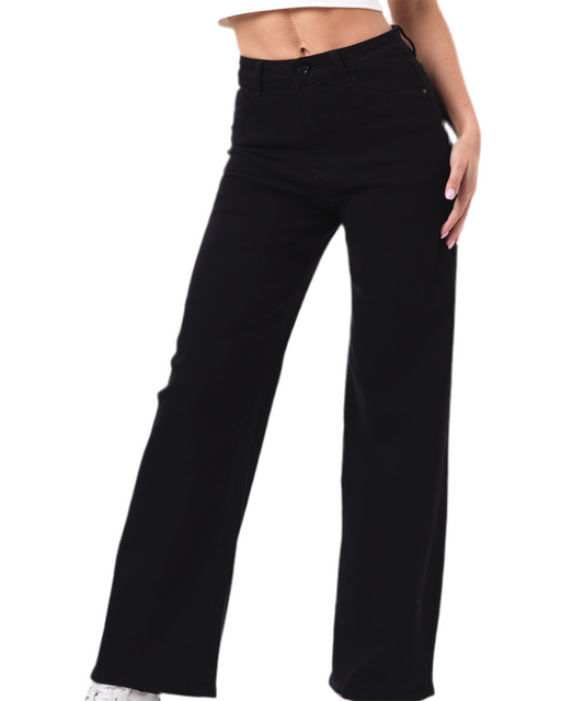 Jean dad fit noir court Lauli